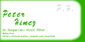peter hincz business card